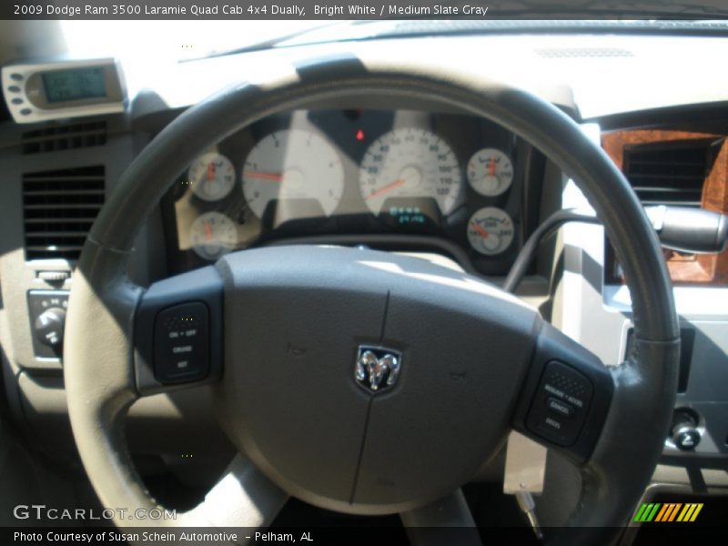 Bright White / Medium Slate Gray 2009 Dodge Ram 3500 Laramie Quad Cab 4x4 Dually