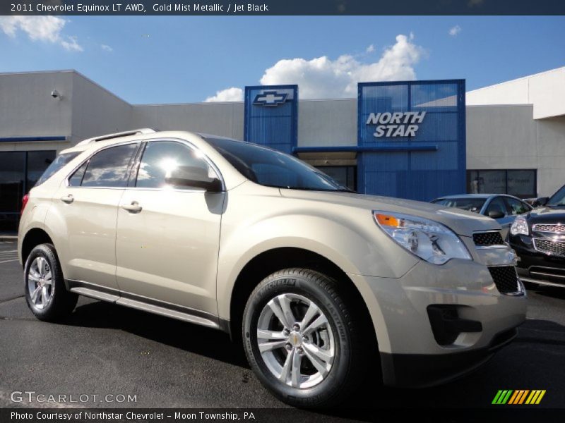 Gold Mist Metallic / Jet Black 2011 Chevrolet Equinox LT AWD