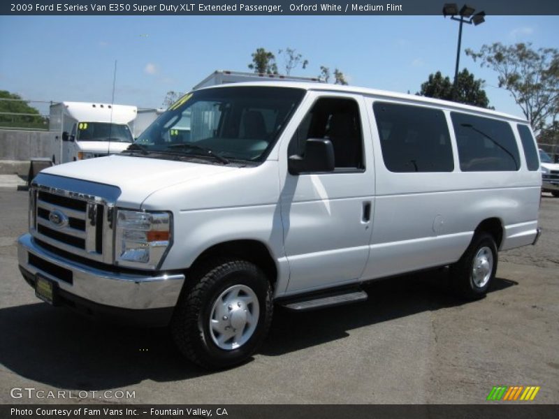 Oxford White / Medium Flint 2009 Ford E Series Van E350 Super Duty XLT Extended Passenger