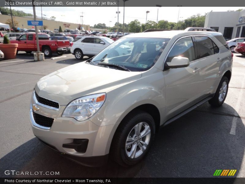 Gold Mist Metallic / Jet Black 2011 Chevrolet Equinox LT AWD