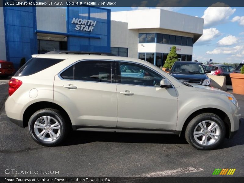 Gold Mist Metallic / Jet Black 2011 Chevrolet Equinox LT AWD