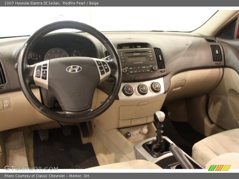 Redfire Pearl / Beige 2007 Hyundai Elantra SE Sedan