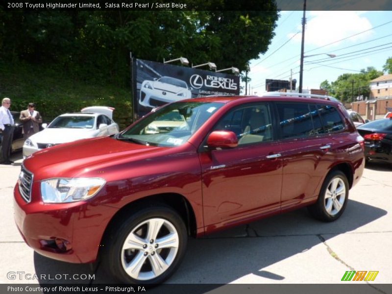 Salsa Red Pearl / Sand Beige 2008 Toyota Highlander Limited