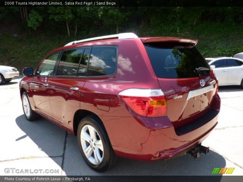 Salsa Red Pearl / Sand Beige 2008 Toyota Highlander Limited