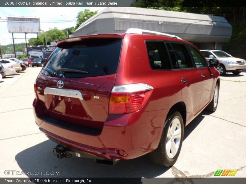 Salsa Red Pearl / Sand Beige 2008 Toyota Highlander Limited