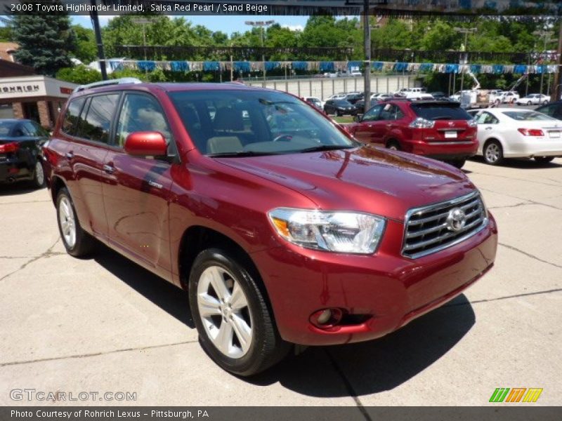 Salsa Red Pearl / Sand Beige 2008 Toyota Highlander Limited