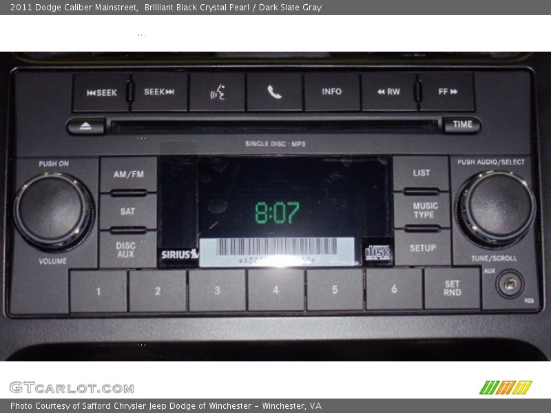 Brilliant Black Crystal Pearl / Dark Slate Gray 2011 Dodge Caliber Mainstreet