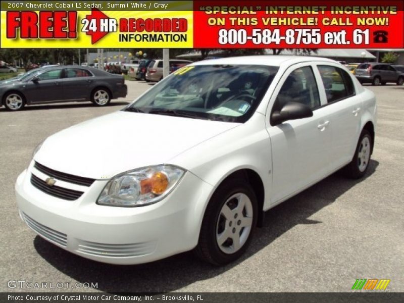 Summit White / Gray 2007 Chevrolet Cobalt LS Sedan