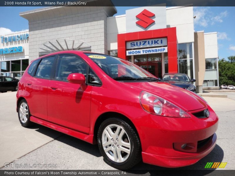 Milano Red / Black/Grey 2008 Honda Fit Sport