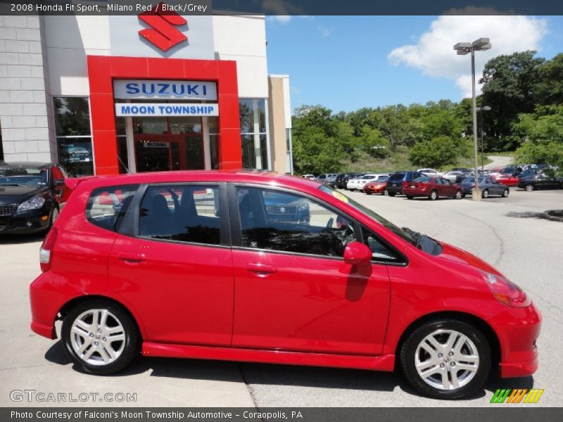 Milano Red / Black/Grey 2008 Honda Fit Sport