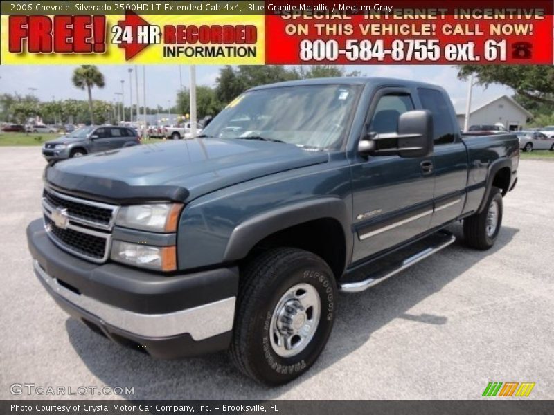 Blue Granite Metallic / Medium Gray 2006 Chevrolet Silverado 2500HD LT Extended Cab 4x4