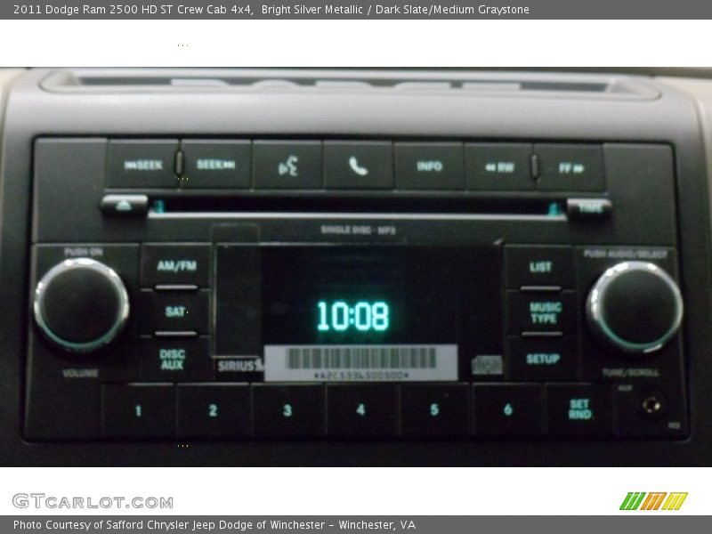 Bright Silver Metallic / Dark Slate/Medium Graystone 2011 Dodge Ram 2500 HD ST Crew Cab 4x4