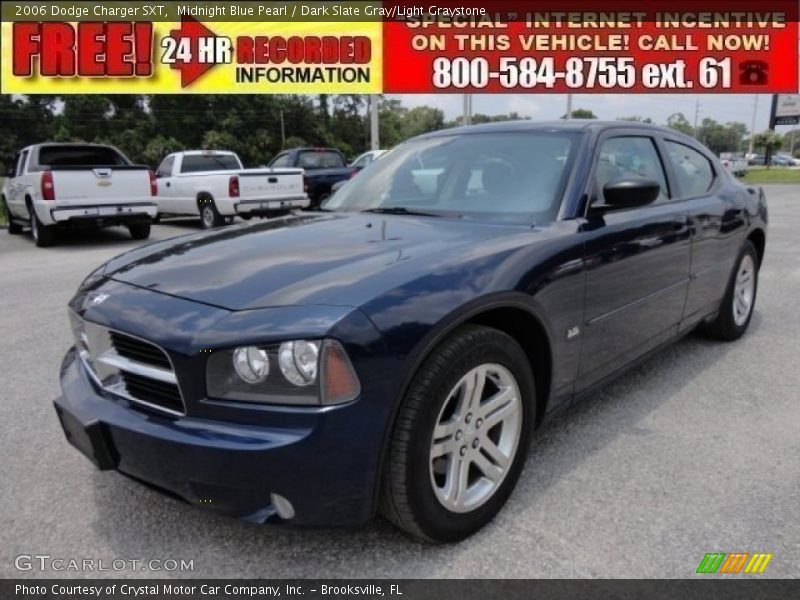 Midnight Blue Pearl / Dark Slate Gray/Light Graystone 2006 Dodge Charger SXT
