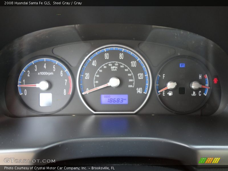 Steel Gray / Gray 2008 Hyundai Santa Fe GLS