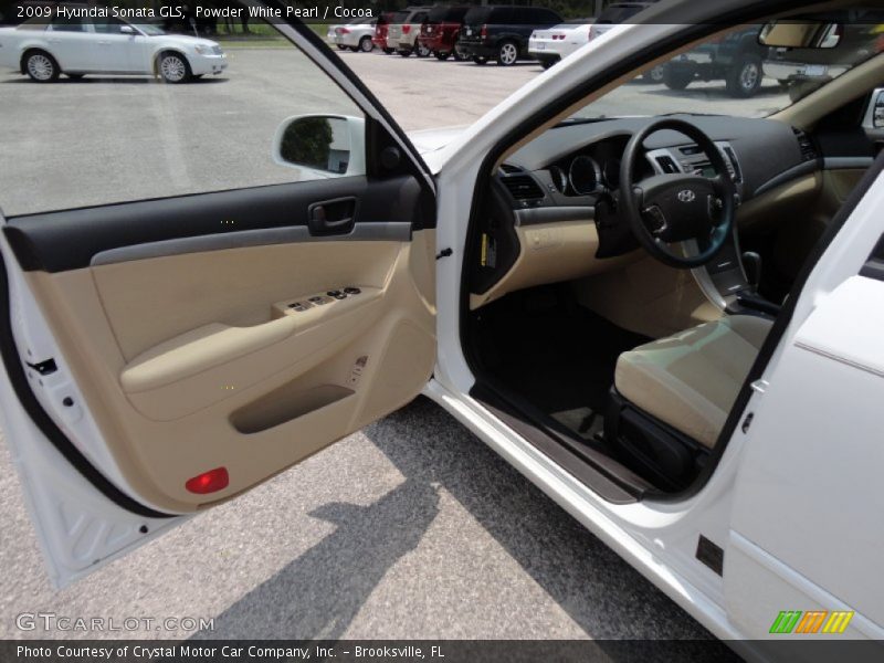 Powder White Pearl / Cocoa 2009 Hyundai Sonata GLS