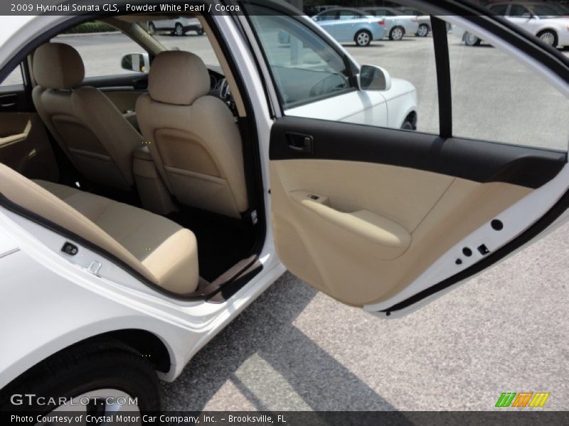 Powder White Pearl / Cocoa 2009 Hyundai Sonata GLS
