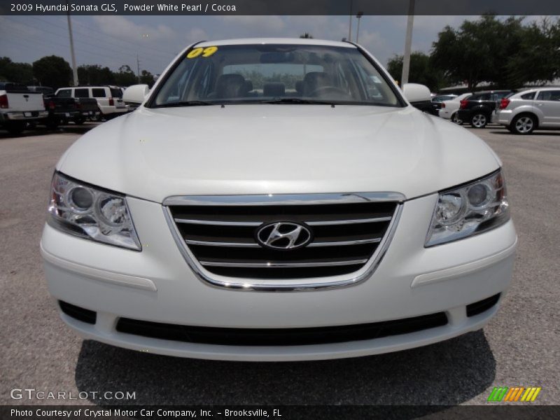 Powder White Pearl / Cocoa 2009 Hyundai Sonata GLS