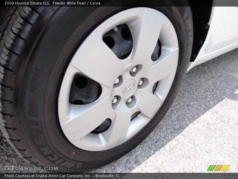 Powder White Pearl / Cocoa 2009 Hyundai Sonata GLS