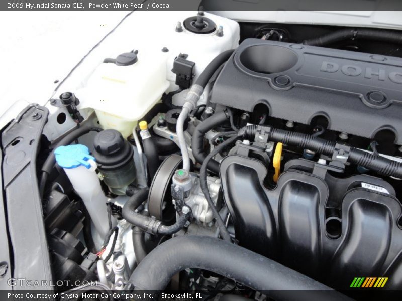 Powder White Pearl / Cocoa 2009 Hyundai Sonata GLS
