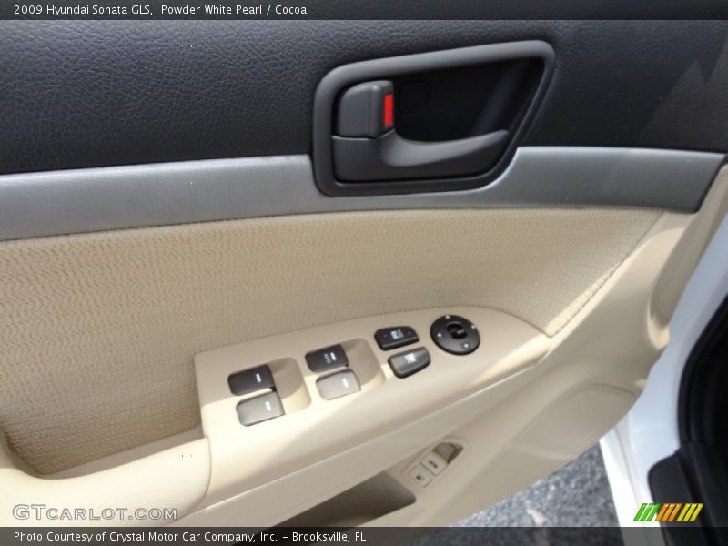 Powder White Pearl / Cocoa 2009 Hyundai Sonata GLS