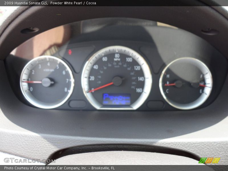 Powder White Pearl / Cocoa 2009 Hyundai Sonata GLS
