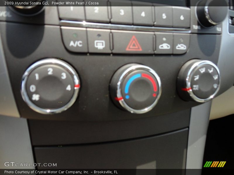 Powder White Pearl / Cocoa 2009 Hyundai Sonata GLS