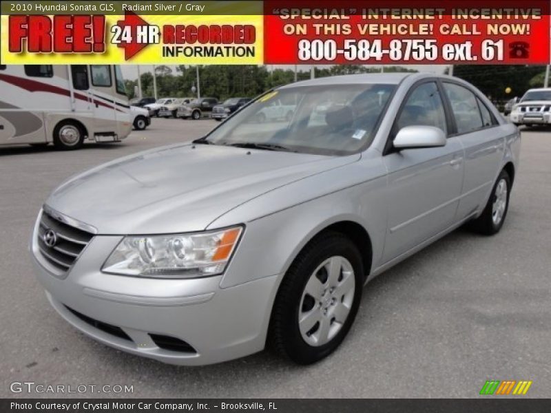 Radiant Silver / Gray 2010 Hyundai Sonata GLS