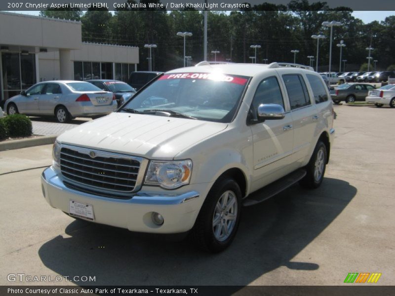 Cool Vanilla White / Dark Khaki/Light Graystone 2007 Chrysler Aspen Limited HEMI