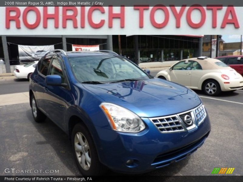 Indigo Blue Metallic / Gray 2008 Nissan Rogue SL AWD