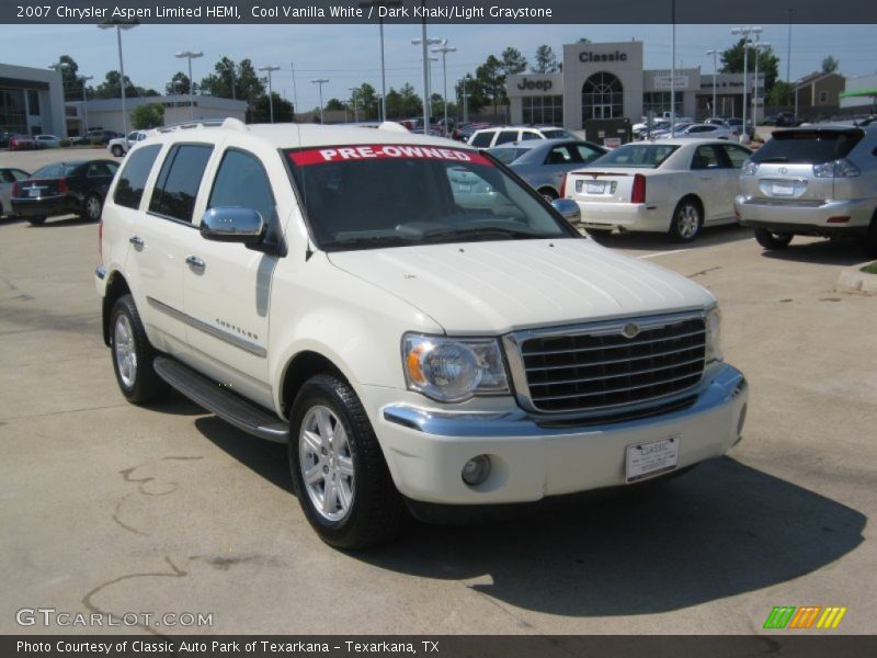 Cool Vanilla White / Dark Khaki/Light Graystone 2007 Chrysler Aspen Limited HEMI