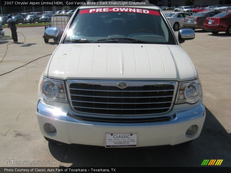 Cool Vanilla White / Dark Khaki/Light Graystone 2007 Chrysler Aspen Limited HEMI