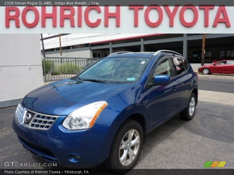 Indigo Blue Metallic / Gray 2008 Nissan Rogue SL AWD