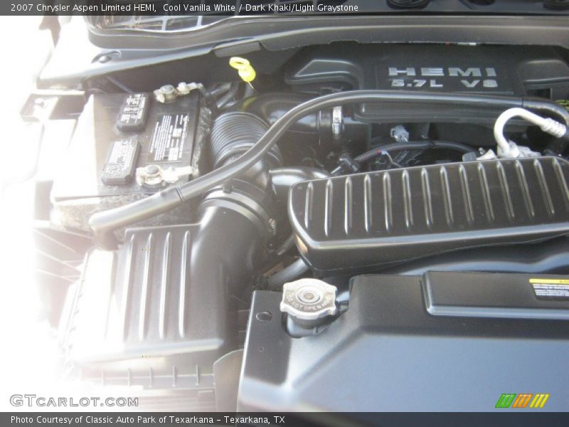 Cool Vanilla White / Dark Khaki/Light Graystone 2007 Chrysler Aspen Limited HEMI