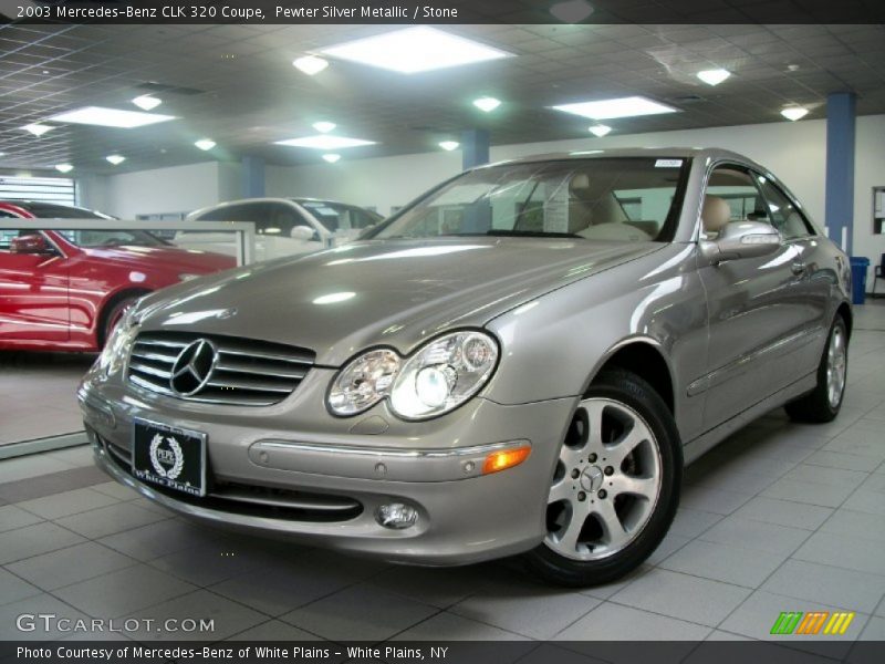 Pewter Silver Metallic / Stone 2003 Mercedes-Benz CLK 320 Coupe