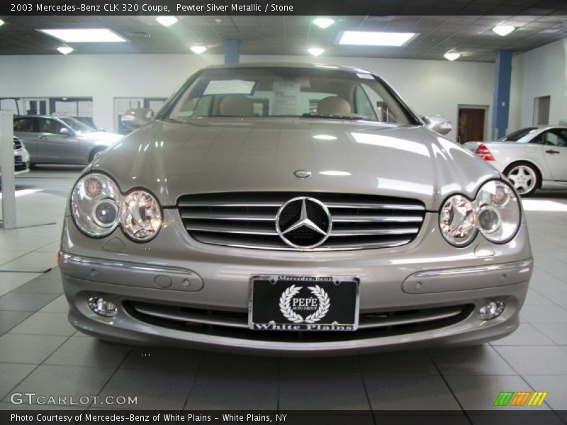 Pewter Silver Metallic / Stone 2003 Mercedes-Benz CLK 320 Coupe