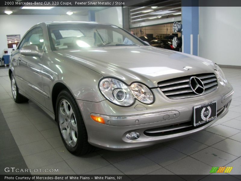 Pewter Silver Metallic / Stone 2003 Mercedes-Benz CLK 320 Coupe