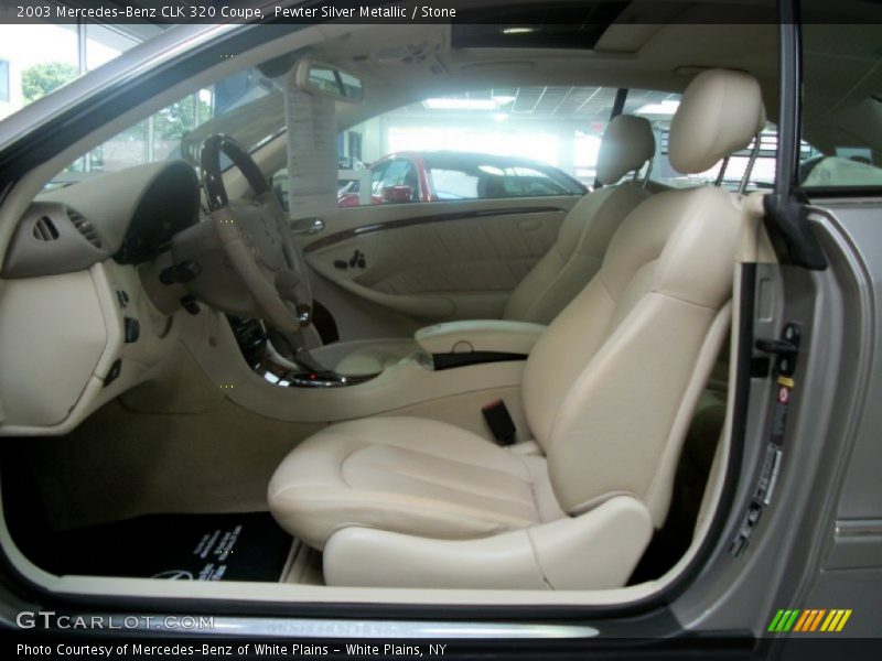 Pewter Silver Metallic / Stone 2003 Mercedes-Benz CLK 320 Coupe