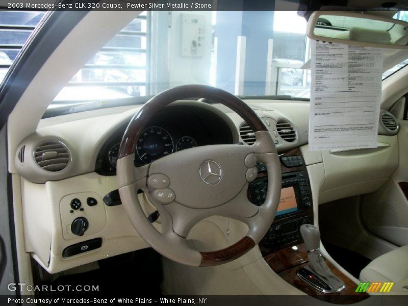 Pewter Silver Metallic / Stone 2003 Mercedes-Benz CLK 320 Coupe