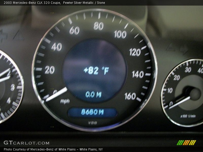 Pewter Silver Metallic / Stone 2003 Mercedes-Benz CLK 320 Coupe