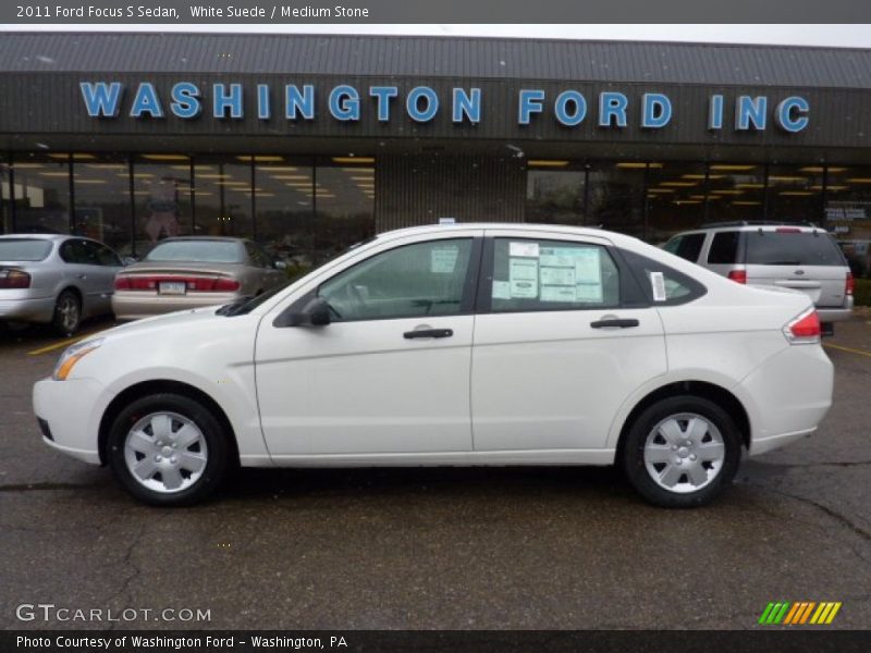 White Suede / Medium Stone 2011 Ford Focus S Sedan