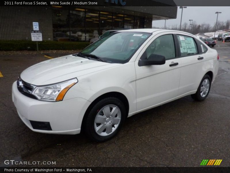 White Suede / Medium Stone 2011 Ford Focus S Sedan