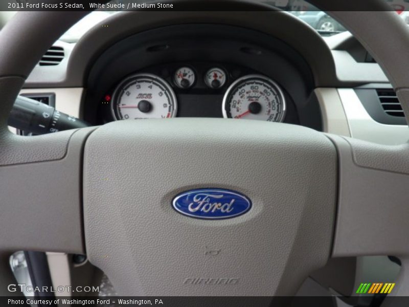 White Suede / Medium Stone 2011 Ford Focus S Sedan