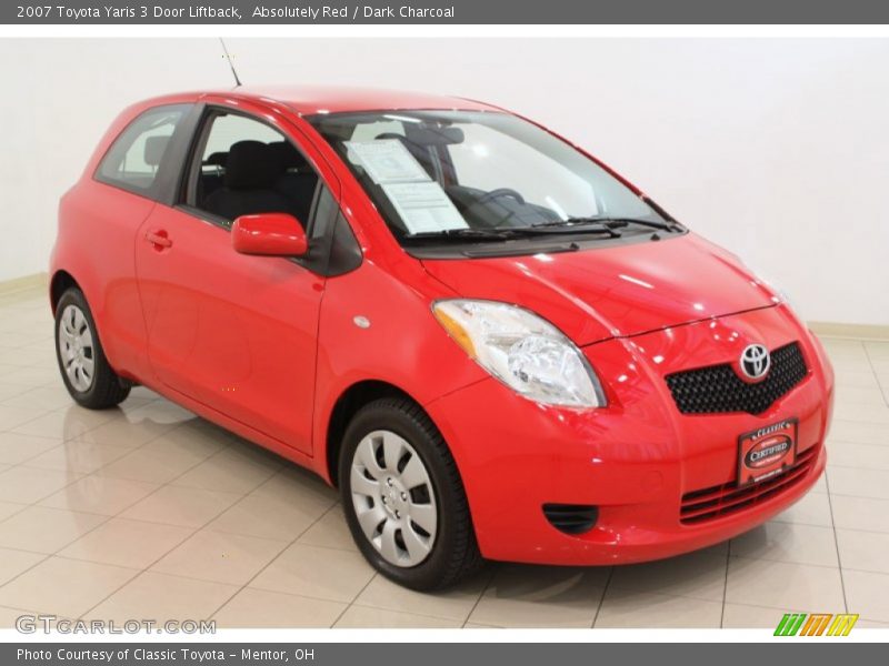 Absolutely Red / Dark Charcoal 2007 Toyota Yaris 3 Door Liftback