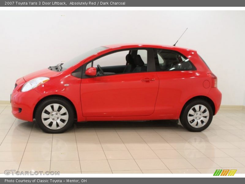 Absolutely Red / Dark Charcoal 2007 Toyota Yaris 3 Door Liftback