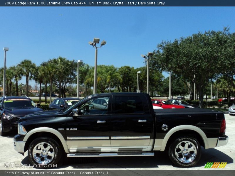 Brilliant Black Crystal Pearl / Dark Slate Gray 2009 Dodge Ram 1500 Laramie Crew Cab 4x4