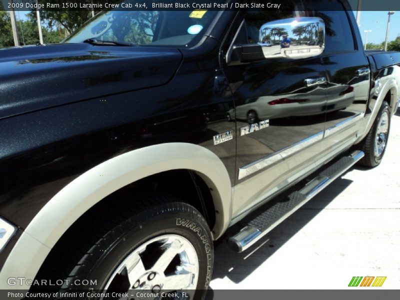 Brilliant Black Crystal Pearl / Dark Slate Gray 2009 Dodge Ram 1500 Laramie Crew Cab 4x4