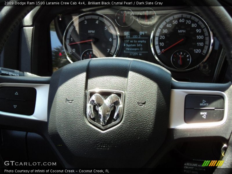 Brilliant Black Crystal Pearl / Dark Slate Gray 2009 Dodge Ram 1500 Laramie Crew Cab 4x4