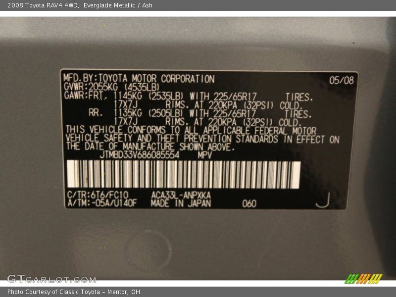 Everglade Metallic / Ash 2008 Toyota RAV4 4WD