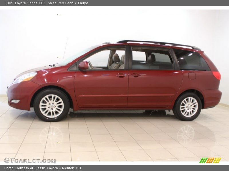 Salsa Red Pearl / Taupe 2009 Toyota Sienna XLE