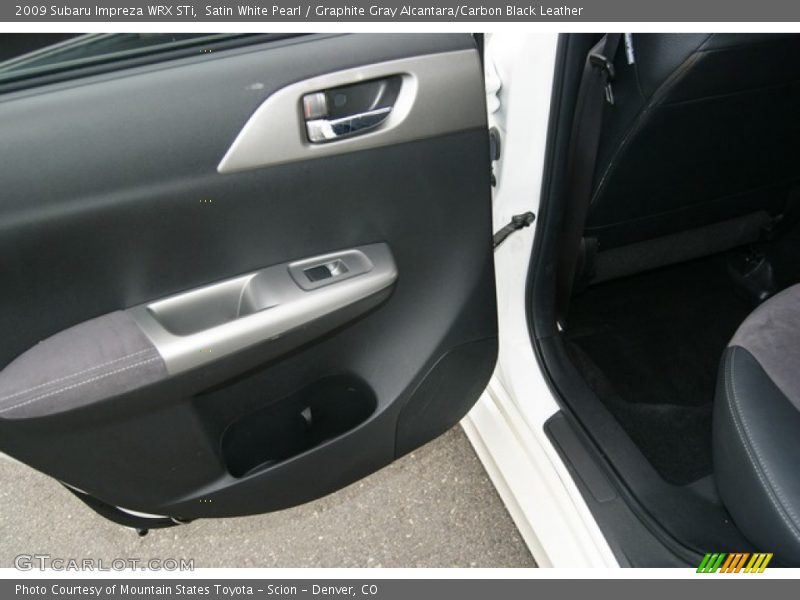 Satin White Pearl / Graphite Gray Alcantara/Carbon Black Leather 2009 Subaru Impreza WRX STi